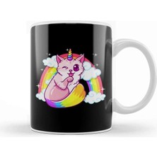 Dekado Rainbow Meowgical Caticorn Majestic Cat Unicorn Kupa Bardak Porselen