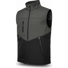 KDM Kafkas Erkek Yelek Softshell Su Geçirmez Tam Fermuarlı Cepli Normal Kalıp Spor Yelek