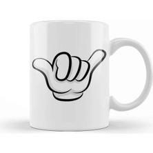 Dekado Mickey Mouse Hang Loose Sign Kupa Bardak Porselen