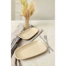 Defne Store Mat Krem Kayık Tabak 21 cm 2 Adet 039