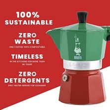 Defne Store - Italia: 3 Cups Ocak Üstü Espresso Pişirici - 130ML - Karma Renk - Alüminyum Gövde - Patentli Güvenlik Valfi - Tüm Ocak Türleri Için Uygundur (Indüksiyon Hariç)