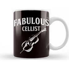 Dekado Fabulous Cellist Cello Player Musician Musical Instrument Kupa Bardak Porselen