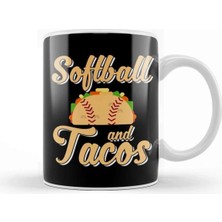 Dekado Cute Softball And Tacos Novelty Soft Ball Vplayer Kupa Bardak Porselen