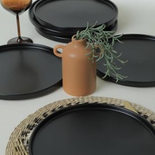Defne Store Mat Siyah Stackable Servis Tabağı 27 cm 6 Adet 956