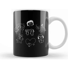 Dekado Bts BT21 Drawing White Kupa Bardak Porselen