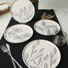 Defne Store Leaf Traces Nordıc Pasta Tabağı 22 cm 4 Adet / 22881-82-83-85