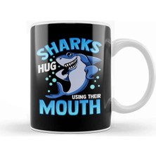 Dekado Cute & Funny Sharks Hug Using Their Mouth Kupa Bardak Porselen