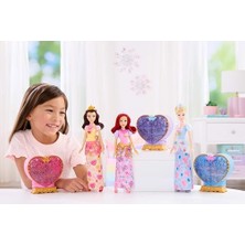 Defne Store Mattel Filmden Ilham Alan Mattel Prensesi Cinderella Bebek, Aksesuarlar, Kalp Şeklinde Değerli Taş Kutusu ile Çocuk Yüzüğü Dahil 8 Sürpriz ve 9 Parça, JHL50
