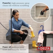 Defne Store Proclean Mat Siyah Duş Başlığı, El Duşu, Yüksek Basınçlı Sprey, El Duşu, 6 Püskürtme Ayarı, Mat Siyah, 75740BL