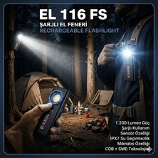 Exen El 116 Fs - 3.7V 2AH 1.200 Lümen Şarjlı Slim Tip El Feneri