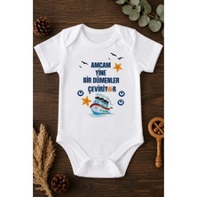 Eydu Baby Prens Baskılı Bebek Body Beyaz Badi Çıtçıtlı Zıbın