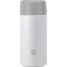 Defne Store Thermoçay Demlikli Matara, 420 ml | Paslanmaz Çelik | Beyaz-Gri
