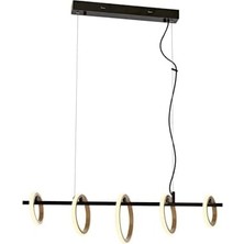 Defne Store AV-60359-5Y-BSY Sarı/siyah Boyalı Modern Avize LED Metal Pleksi 80X20CM