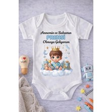 Eydu Baby Beni Yavaşça Dedeme Ver Baskılı Kısa Kollu Çıtçıtlı Bebek Body Badi Zıbın