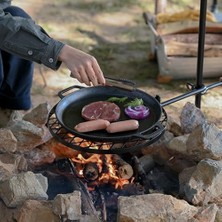 Defne Store Ayarlanabilir Döner Kamp Ateşi Izgarası Ağır Hizmet Tipi Barbekü Çelik Izgara, Hzgamer Over Fire Pit Kamp Izgarası Açık Ateş Üzerinde Açık Barbekü