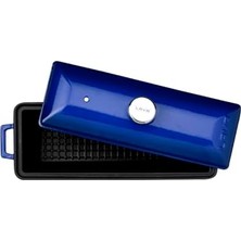 Defne Store Lava Döküm Ekmek Kabı/terrine, 11X29 Cm, Mavi