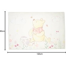 Defne Store The Pooh Baby Lisanslı Karakter BASKILI%100 Polyester Halı, Çok Renkli, 80X120 cm