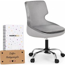 Markaelz Krom Metal Ayaklı Ofis Çocuk Odası Çalışma Sandalyesi (Ayarlanilabilir)Selekulak(Babyface Kumaş)