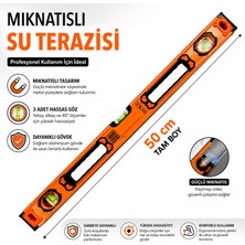 Badem10 Mıknatıslı Su Terazisi 50 cm Dayanıklı Alüminyum Gövde Profesyonel Hassas Ölçüm Aracı