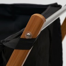 Defne Store Essentials 6540-1 Katlanabilir Bambu X-Frame Çamaşır Sepeti | Siyah Kanvas Çantalı Bambu Çerçeve, Kahverengi