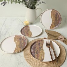 Defne Store Terra Leaf Nordıc Pasta Tabağı 22 cm 4 Adet / 22969-70