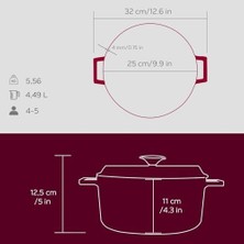 Defne Store Lava Metal Premium Serisi - Döküm Yuvarlak Tencere, 24 Cm, Majolik Mor