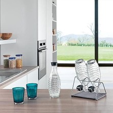 Defne Store Sodatex 2 - Çift Şişe Rafı. Gri Renkte Polytherm Kaplama. Boyutlar: 21X17X14 cm