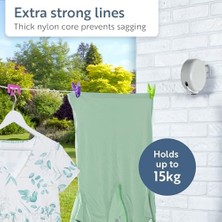 Defne Store Minky Wäscheleine Ausziehbar, 15 M Trockenlänge