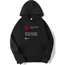 Brz Collection Unisex Oversize Never Love Again - Eminem Hoodie Siyah