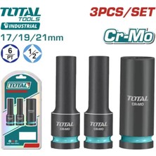 Total 3 Parça 1/2 6 Köşe Darbeli Derin Lokma Takımı THKISD12042L