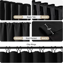 Defne Store Siyah Karartma Perdeleri 84 Inç Uzunluk 2 Panel Seti, Yatak Odası Için 200 cm Uzunluğunda Siyah Dış Perdeler, Oturma Odası Penceresi Için Oda Karartma Perdeleri ve Perdeleri (G132 x U 201 Cm,