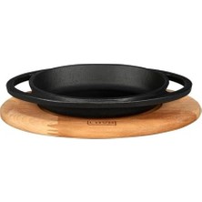 Defne Store Lava Pişirme Kabı Lv Eco O Tv 1510 K4 Oval Tabak Çanak ve Tabak, Ahşap, Ölçüler 15 x 10 Cm, Dökme Demir, Siyah