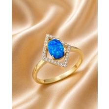 Rome Oro Üçgen Opal Altın Yüzük