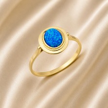 Rome Oro Yuvarlak Opal Altın Yüzük