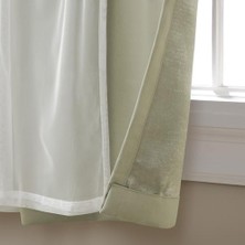 Defne Store Curtains Catarina Karartma Perdesi, Çok Katmanlı, Karartıcı, Üstte Halkalı, 1 Çift, 52 x 120 Cm, Kum Rengi