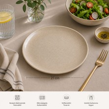 Bonnami Luca Somon Düz Tabak 21 cm Porselen Servis Tabağı Modern Şık