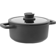 Defne Store Leo Stone Yapışmaz Kapaklı Alüminyum Döküm Tencere 24X11 cm