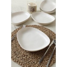 Defne Store Mat Beyaz Yemek Tabağı 23 cm 6 Adet