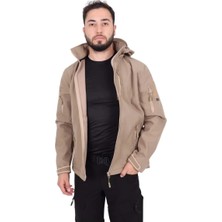 Kordak Bej Softshell Su Geçirmez Taktik Mont - Waterproof Windproof Spor Mont