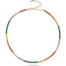 Merano Design 3mm Gold Renkli Choker
