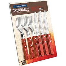 Defne Store 21199/711 Biftek Sofra Takımı-Set, 12 Parça Kırmızı Griffen 2-Kat Perçinlenmiştir 6 x Biftek Bıçağı 5 Inç, 6 x Steakgabel