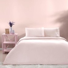 Defne Store Basic Düz Pamuk Nevresim Takımı, Pudra, Çift Kişilik