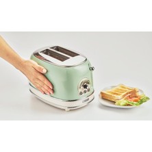 Defne Store Ariete Ekmek Kızartma Makinesi 2 Dilim Yeşil 0155/14-810 Watt, Metal Gövde, 2 Dilim Kapasite, Buz Çözme, Isıtma, 6 Kızartma Ayarı, Kolay Temizlik, Çıkarılabilir Kırıntı Tepsisi