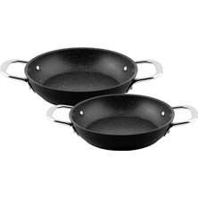 Defne Store Pro 2 Parça Granit Sahan Seti Çelik Kulp