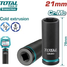 Total 21 mm 1/2 Altı Köşe Darbeli Derin Lokma THDIS12212L
