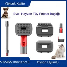 VitaLuxe Dyson V7/V8/V10/V11/V15 Uyumlu Evcil Hayvan Tüy Fırçası Başlığı Gri ABS Malzemeden