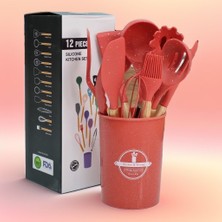 Standlı 12 Parça Yüksek Kalite Silikon Mutfak Gereçleri ve Pişirme Seti