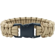 Kordak Klipsli Bej Paracord Bileklik – Düz M2 - Hayatta Kalma Bilekliği