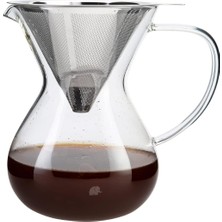 Defne Store , Cam Kahve Demleme Çelik Süzgeçli 850 Ml, Tek Ebat, Çok Renkli