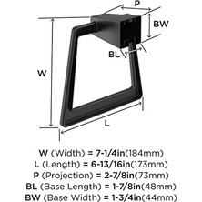 Defne Store BH36002 Blackrock 6-13/16" Duvara Monte Havlu Halkası